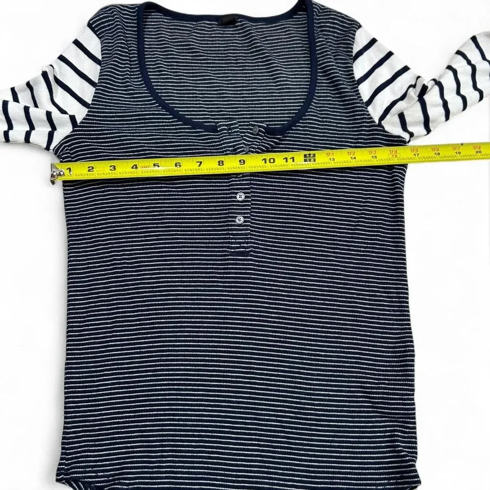 J. Crew Nautical Ribbed Henley Top - Picture 3 of 5